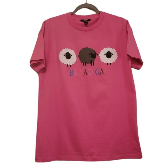 Forever 21 Tops - Pink Forever 21 Women's " Baaad Gal" Graphic T-Shirt